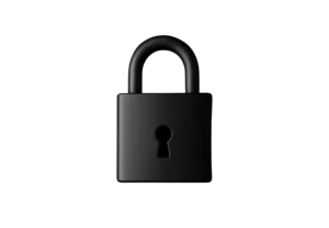 Cadenas noir représentant la sécurité.