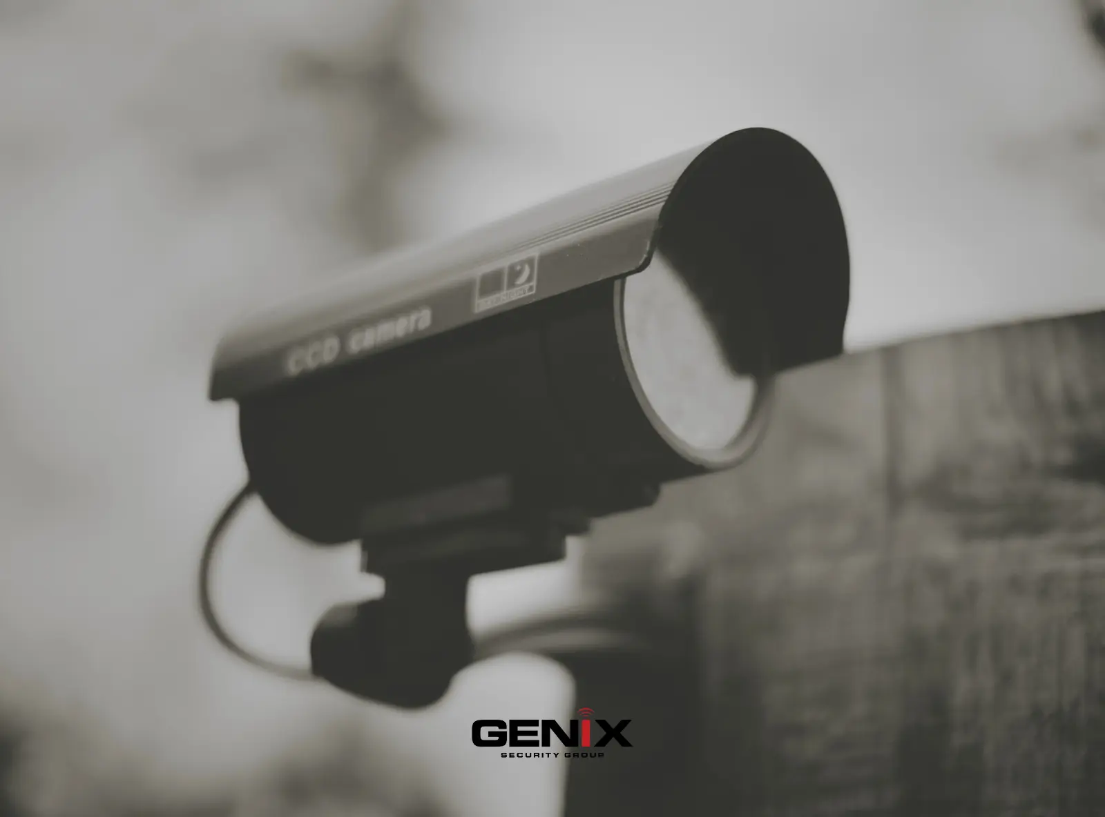 Caméra de vidéosurveillance extérieure installée pour protéger une propriété privée.