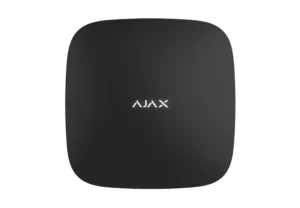 Centrale d'alarme sans fil Ajax Systems noire pour système de sécurité connecté.