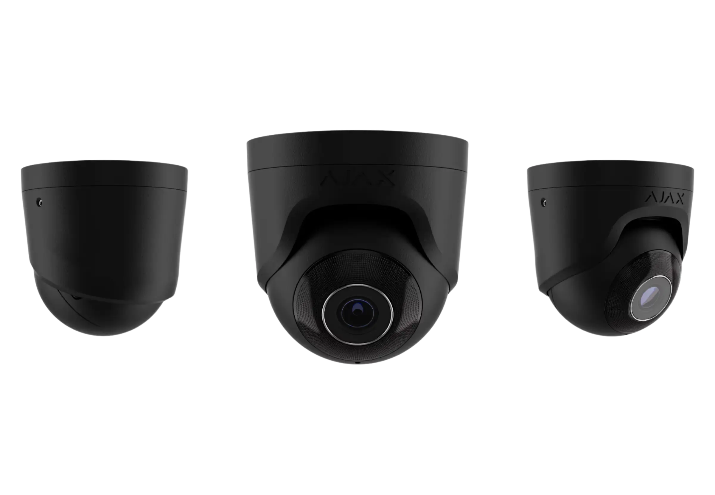 Caméras de surveillance Ajax Systems noires avec vision nocturne pour sécurité intérieure et extérieure