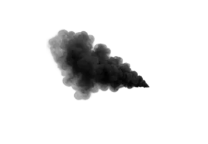 Fumée noire dense illustrant un générateur de brouillard anti-intrusion.